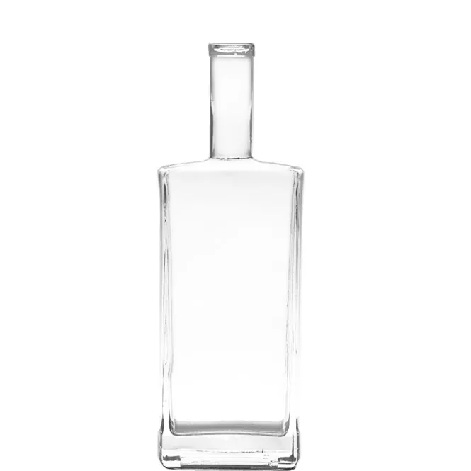 750ml 빈 사각형 투명 유리 주류 병